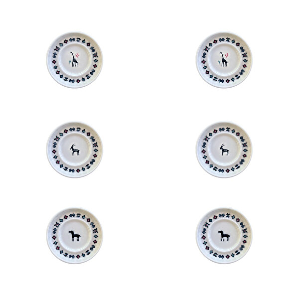 Porser Porselen Hitit Sefa Çay Tabağı Takımı 10 CM 6 Parça BNS6CTPRS1237