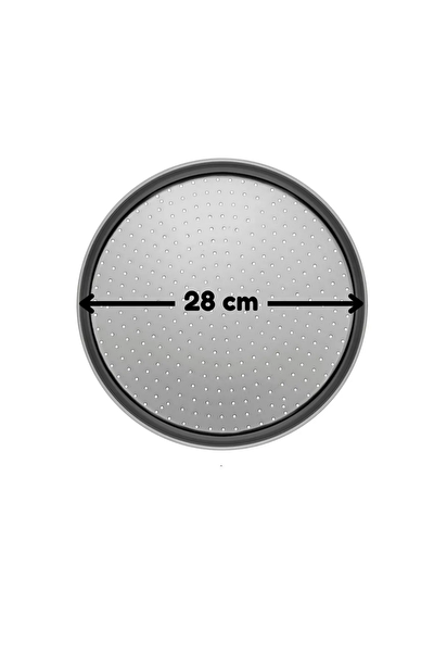 Kitchen Design Lab Büyük Orta Küçük Boy Delikli 36 - 32 - 28 CM 3 Adet Pizza Tepsisi