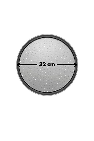 Kitchen Design Lab Büyük Orta Küçük Boy Delikli 36 - 32 - 28 CM 3 Adet Pizza Tepsisi