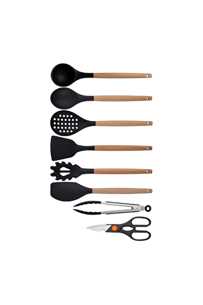 Kitchen Design Lab Siyah Bambu Silikon 8'li Set