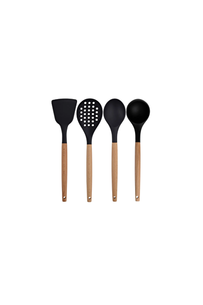 Kitchen Design Lab Siyah Bambu Silikon 8'li Set