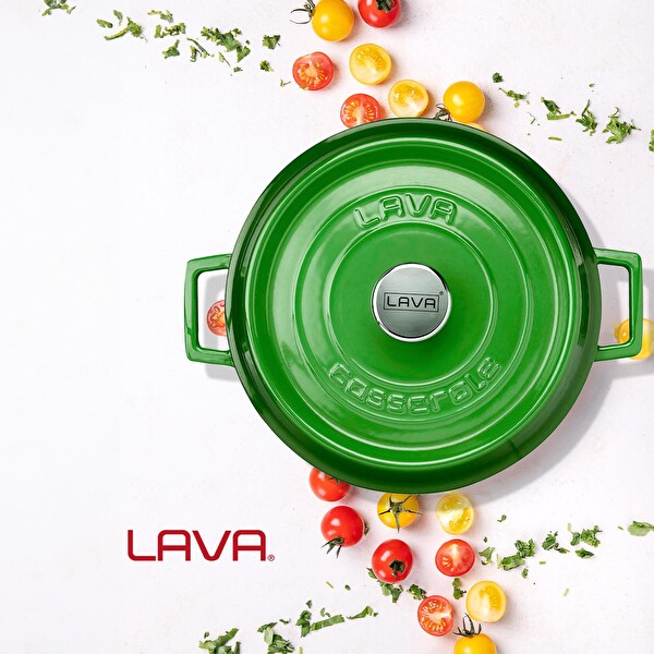 Lava LV Y ST 28 K2 G Trendy 28 CM Demir Döküm Yayvan Tencere Yeşil