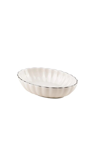 Kütahya Porselen Bone Luz Form Oval Kase Platin File 4 Parça 15 CM BNLZF15OKSS2220