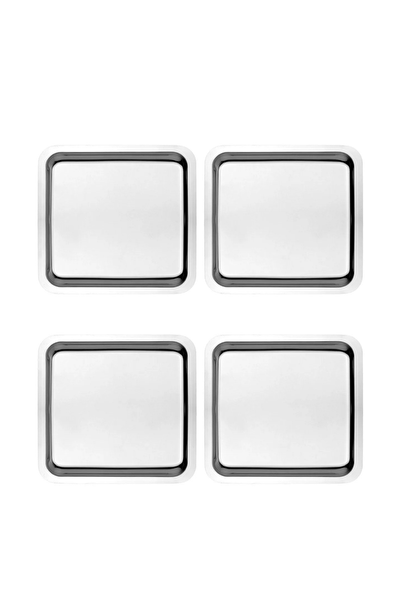 Kitchen Design Lab Paslanmaz Çelik Gümüş 21 x 21 CM 4 Adet Sunum Tepsisi