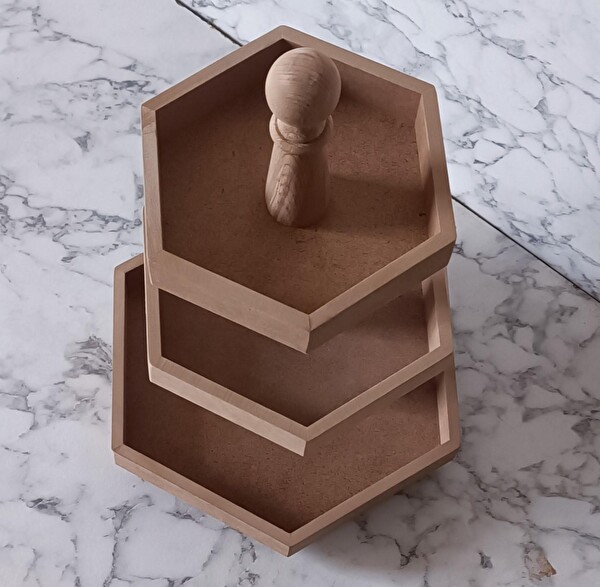 Hobi Adn 90194 Sunum Tabak HAM Çokgen 3 Kat Kutuda Sevk El Yapım