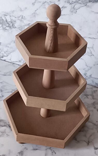 Hobi Adn 90194 Sunum Tabak HAM Çokgen 3 Kat Kutuda Sevk El Yapım