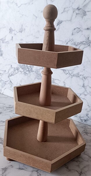 Hobi Adn 90194 Sunum Tabak HAM Çokgen 3 Kat Kutuda Sevk El Yapım