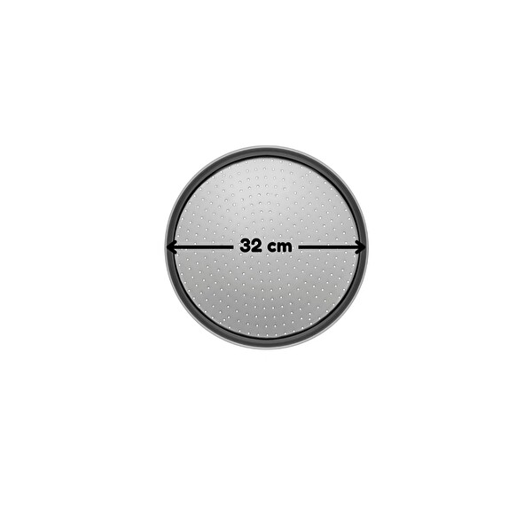 Kitchen Design Lab Delikli 32 CM Ve 28 CM 2 Adet Pizza Lahmacun Pide Tepsisi