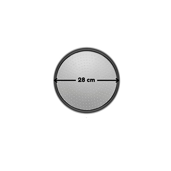 Kitchen Design Lab Delikli 32 CM Ve 28 CM 2 Adet Pizza Lahmacun Pide Tepsisi