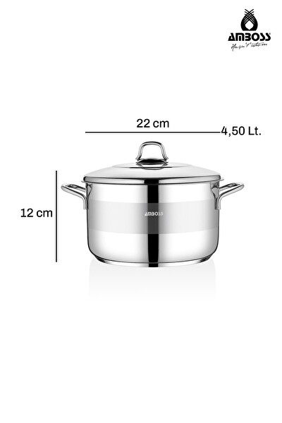 Amboss Saphire 22x12 CM Çelik Kapak Derin Tencere