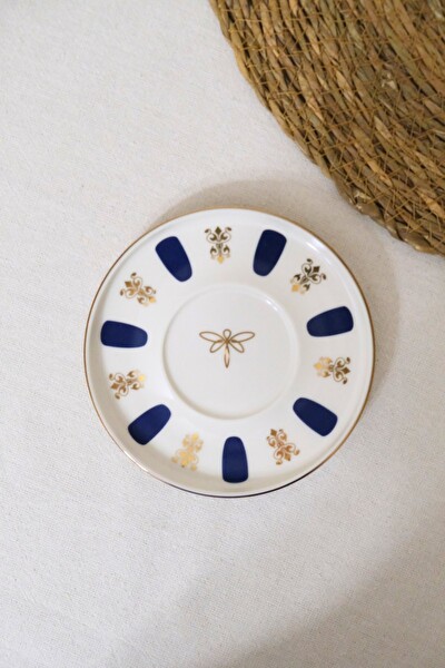 Tabak Evi Porselen Acem Zade Lacivert Çay Tabağı 12.5 CM - Tekli