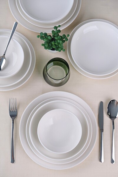 Tabak Evi Porselen Sofia Beyaz Yemek Takımı 16 Parça 4 Kişilik