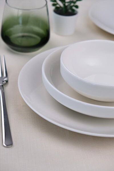 Tabak Evi Porselen Sofia Beyaz Yemek Takımı 4 Parça Tek Kişilik