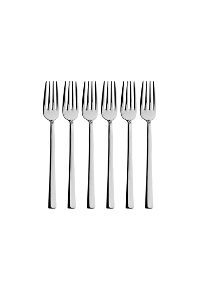 Kitchen Design Lab Parlak Gümüş Pasta Tatlı Çatal Kaşık Bıçak Seti Paslanmaz Çelik 18 Adet