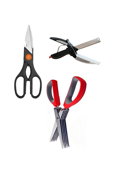 Kitchen Design Lab Mutfak Kesim Seti Çok Amaçlı Mutfak Makası - Çoklu Doğrama Makası - Panolu Makas Et Doğrayıcı