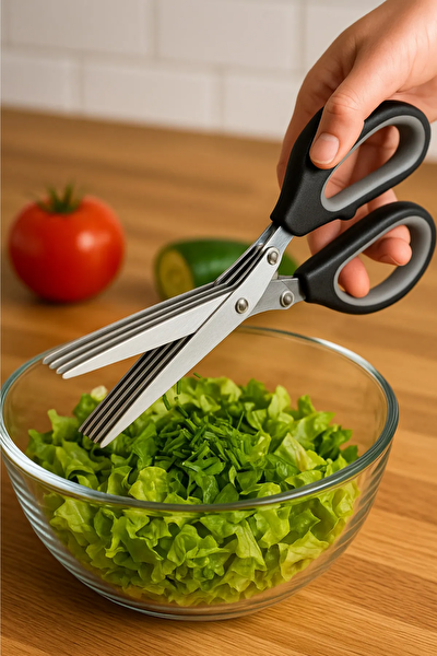 Kitchen Design Lab Mutfak Kesim Seti Çok Amaçlı Mutfak Makası - Çoklu Doğrama Makası - Panolu Makas Et Doğrayıcı