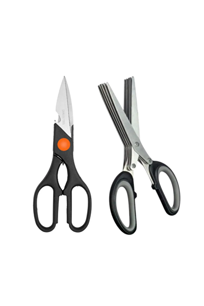 Kitchen Design Lab Mutfak Kesim Seti Çok Amaçlı Mutfak Makası - Çoklu Doğrama Makası - Panolu Makas Et Doğrayıcı