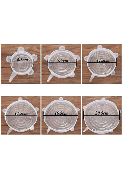 Kitchen Design Lab Silikon 2 Boy Kare Ve Yuvarlak 2'li Silikon Streç Kapak Ve 6'lı Tencere Bonesi