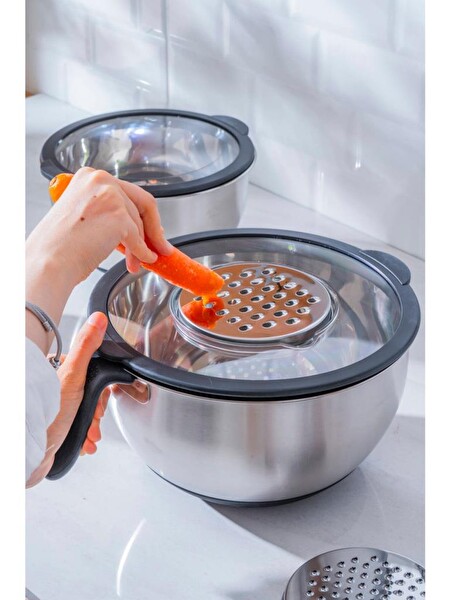 Acar Focus Pro 08120 Rendeli 9 Parça Karıştırma Saklama Kabı Siyah