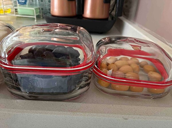 Paşabahçe Plus Kapaklı 2'li Cam Saklama Kabı Kahvaltılık Silikon Contalı 2 Boy