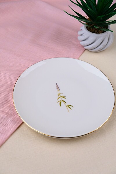 Tabak Evi Porselen Natura Salkım Altın Yaldız Pasta Tabağı 20.5 CM Tekli