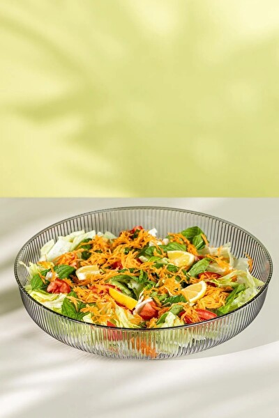 Mithra Life Füme Esnek Kırılmaz Plastik Meyve Sebze Salata Sunum Geniş Çanak Kasesi MIT1225