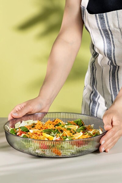 Mithra Life Füme Esnek Kırılmaz Plastik Meyve Sebze Salata Sunum Geniş Çanak Kasesi MIT1225