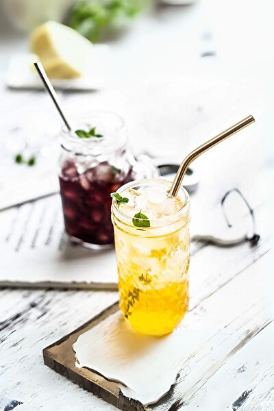 Mithra Life 2 Adet Metal Paslanmaz Gold Pipet ve Temizleme Fırçası MIT1217