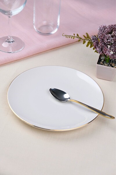 Tabak Evi Porselen Altın Yaldız Pasta Tabağı 20.50 CM Tekli