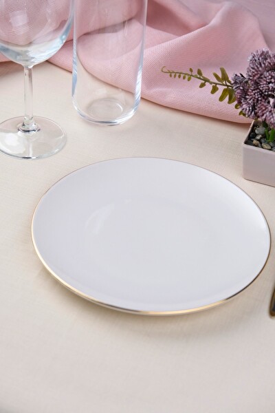 Tabak Evi Porselen Altın Yaldız Pasta Tabağı 20.50 CM Tekli