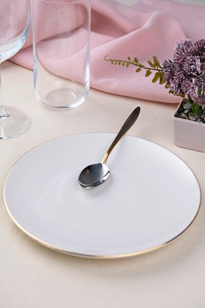 Tabak Evi Porselen Altın Yaldız Pasta Tabağı 20.50 CM Tekli