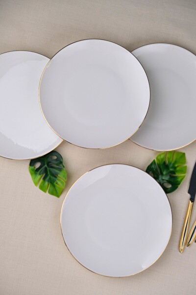 Tabak Evi Porselen Altın Yaldız Pasta Tabağı 20.50 CM 4'lü
