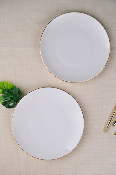 Tabak Evi Porselen Altın Yaldız Pasta Tabağı 20.50 CM 2'li