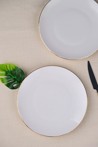 Tabak Evi Porselen Altın Yaldız Pasta Tabağı 20.50 CM 2'li