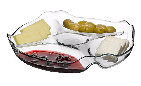 Paşabahçe 4'li Cam Kahvaltılık - Çerezlik Sunum Tabağı 25.2 CM