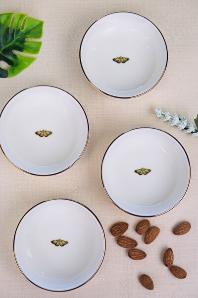 Tabak Evi Kelebek 10x3 CM 150 CC 4'lü Altın Yaldızlı Kase