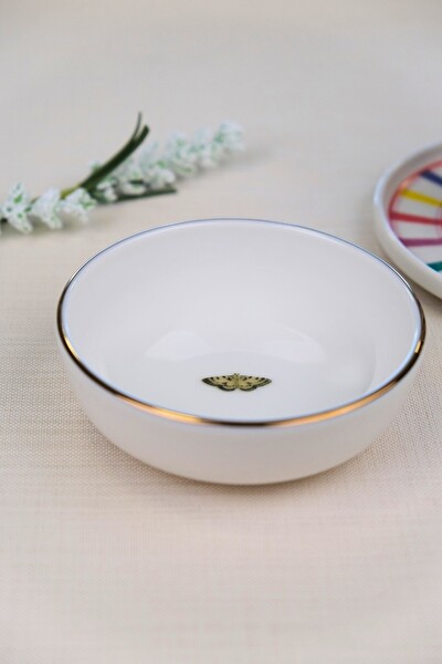 Tabak Evi Kelebek 10x3 CM 150 CC Tekli Altın Yaldızlı Kase