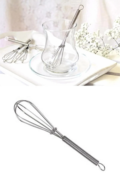 Kitchen Design Lab Kristal Doğal Desenli Metal Çırpıcı Mini Boy 12 CM 6 Adet