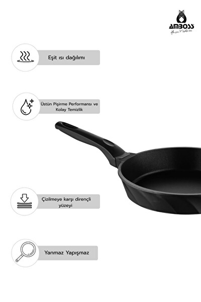 Amboss Vento Döküm Cam Kapaklı Tava 18x5 CM