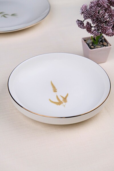 Tabak Evi Porselen Natura Marinum Altın Yaldız Çukur Tabak 18.50 CM 2'li