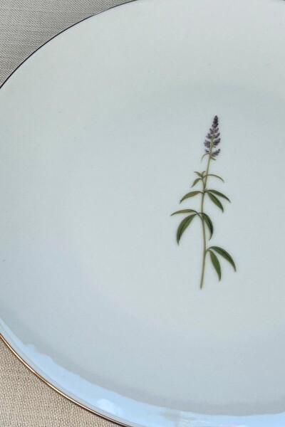 Tabak Evi Porselen Natura Salkım 24.50 CM 2'li Altın Yaldız Servis Tabağı