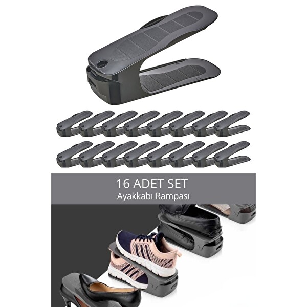 Mithra Life 16 Adet Ayarlanabilir Ayakkabı Rampası Düzenleyici Dolap İçi Organizer MIT1228