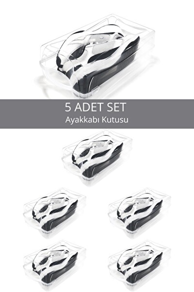 Mithra Life 5 Adet Şeffaf Erkek Kadın Ayakkabı Saklama Kutusu MIT1230