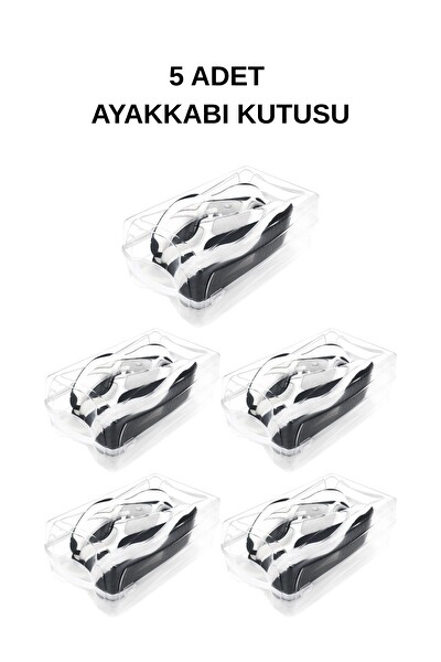 Mithra Life 5 Adet Şeffaf Erkek Kadın Ayakkabı Saklama Kutusu MIT1230
