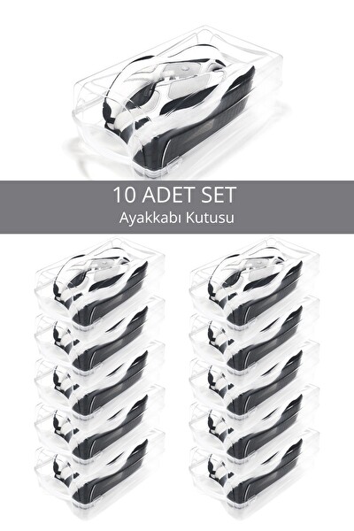 Mithra Life 10 Adet Şeffaf Erkek Kadın Ayakkabı Saklama Kutusu MIT1231