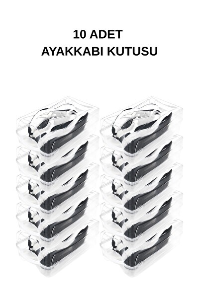 Mithra Life 10 Adet Şeffaf Erkek Kadın Ayakkabı Saklama Kutusu MIT1231