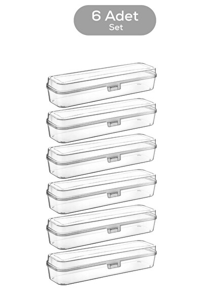 Mithra Life 6 Adet Şeffaf Çeyizlik Çatal Kaşık Düzenleyici Taşıma Seti Piknik Saklama Kutusu MIT1239