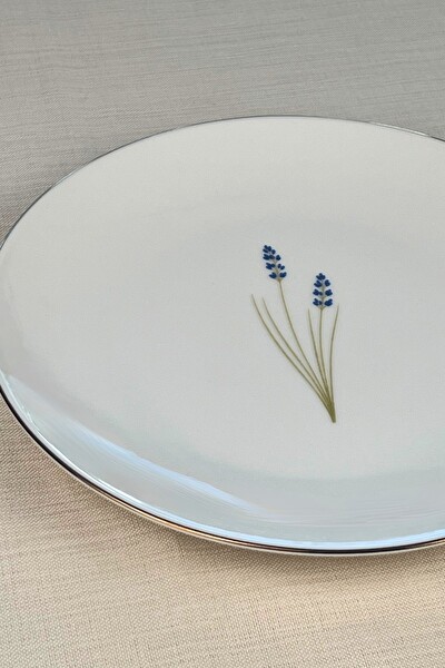 Tabak Evi Porselen Natura Lavanta Altın Yaldız Servis Tabağı 24.50 CM 4'lü