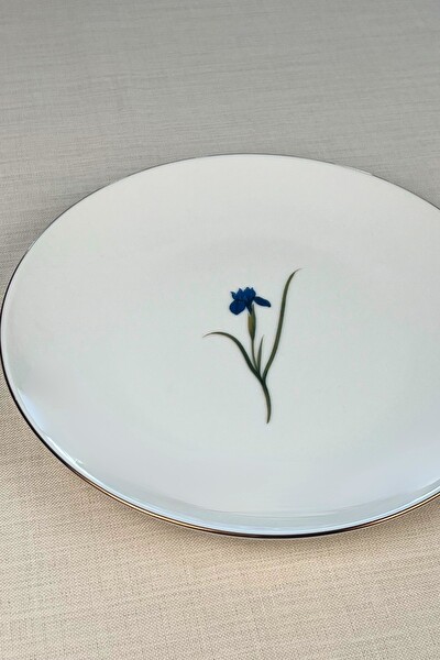 Tabak Evi Porselen Natura İris Altın Yaldız Servis Tabağı 24.50 CM 4'lü