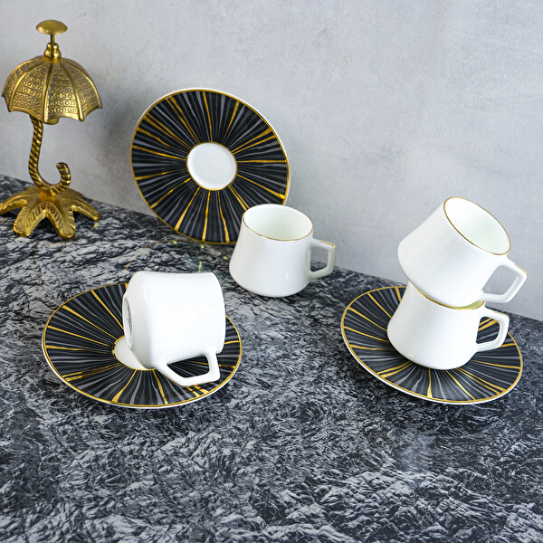 Evaliza Sun Light 6 Kişilik Kahve Fincan Takımı 80 ML